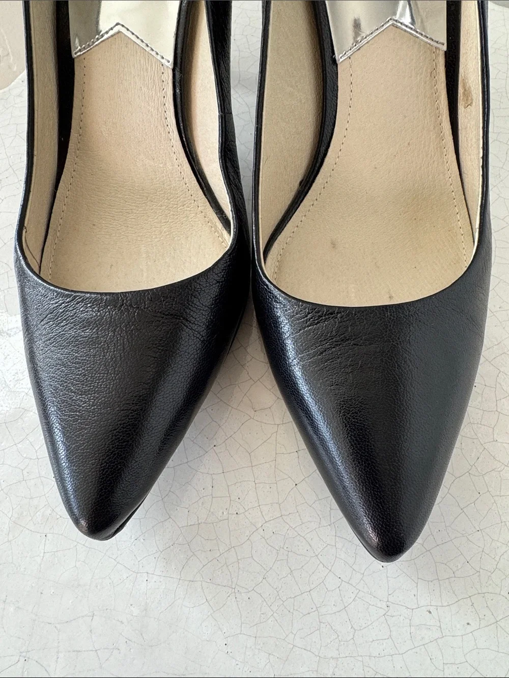 Michael Kors Black Pointed-Toe Leather Pumps Classic Special OccasionSize 7.5M